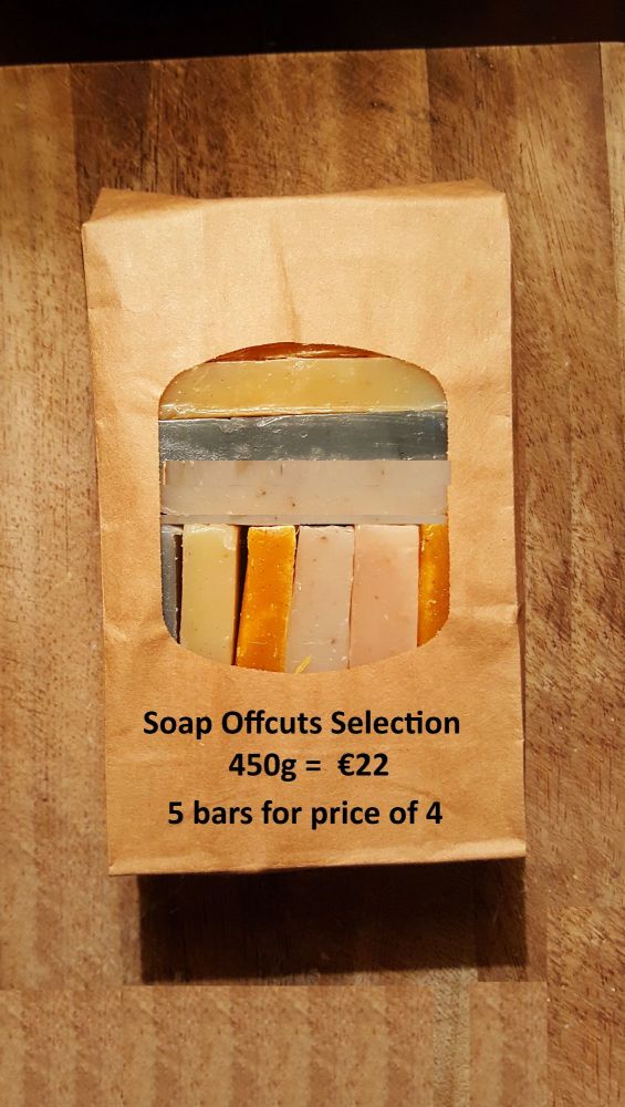 450g Selection of Essential Oil Soap Offcuts = equivalent average weight of 5 bars for the price of 4