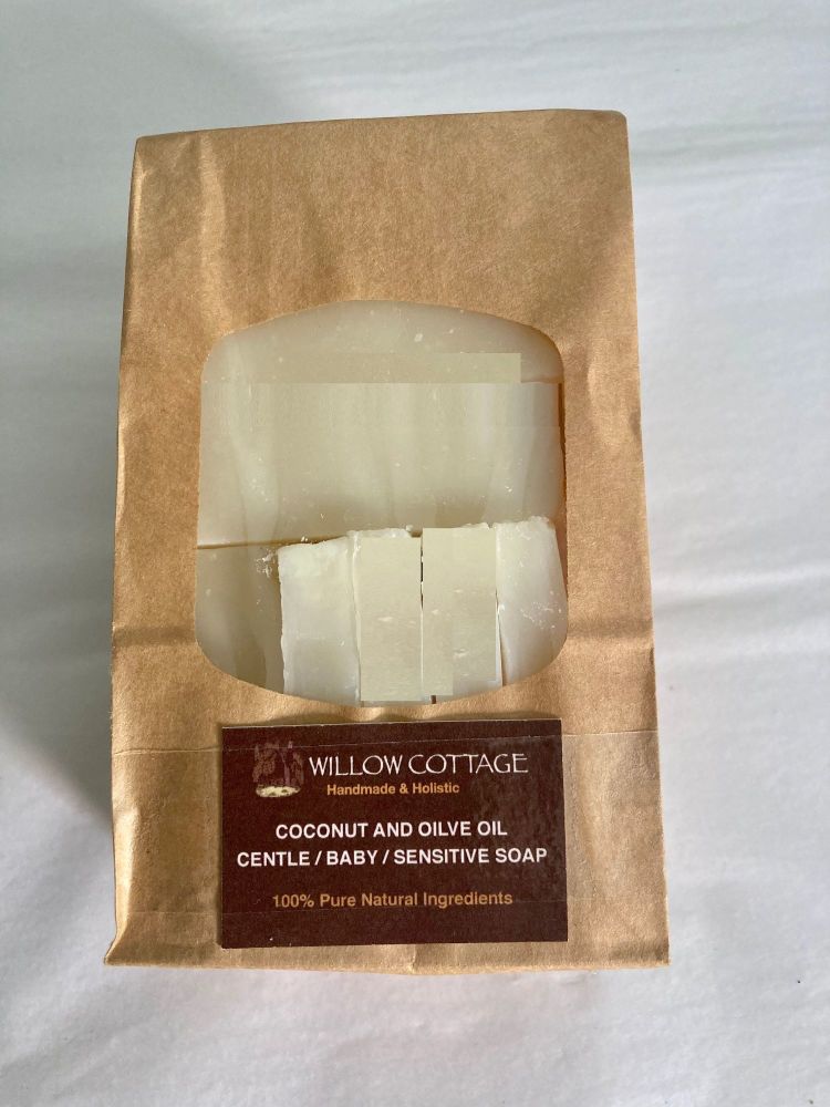 450g Coconut & Olive Oil Soap Offcuts = equivalent average weight of 5 bars for the price of 4
