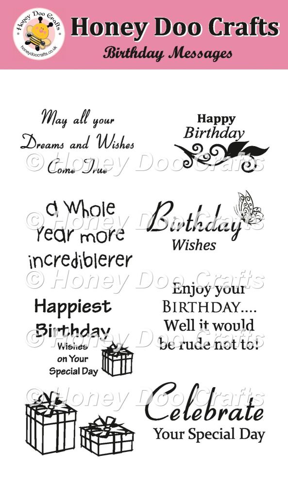  Birthday Messages       (A6 Stamp)                    