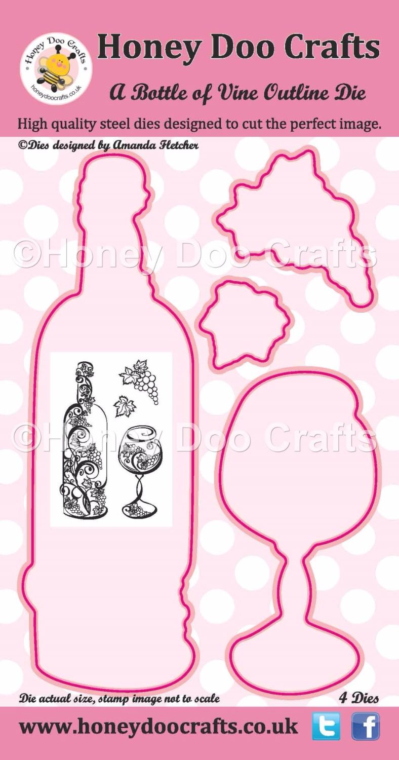 Honey Doo Crafts - A Bottle of Vine Outline Die