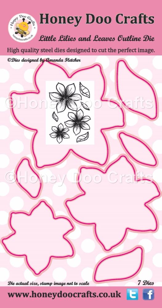 Honey Doo Crafts - Little Lilies and Leaves Outline Die  