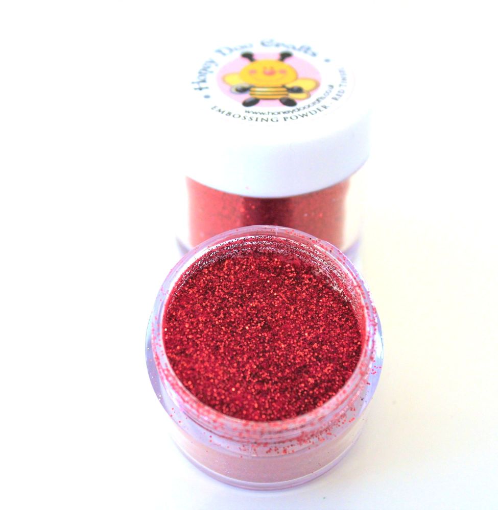 Honey Doo Crafts  20ml Jar Of Embossing Glitter - Red Tinsel