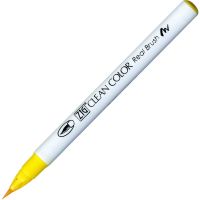 Kuretake Zig Clean Colour Pen With Real Brush Nib - Yellow 050
