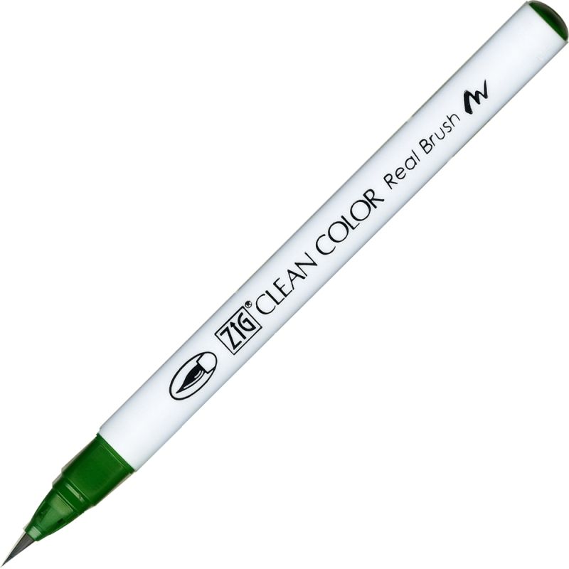 Kuretake Zig Clean Colour Pen With Real Brush Nib - Green 040