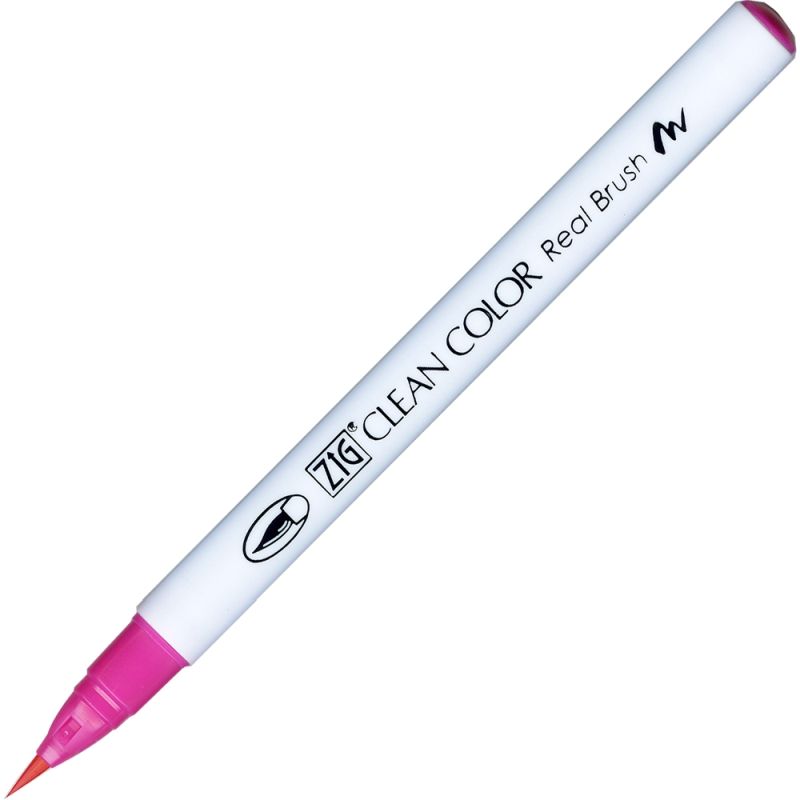 Kuretake Zig Clean Colour Pen With Real Brush Nib - Pink 025