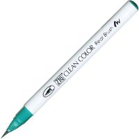 Kuretake Zig Clean Colour Pen With Real Brush Nib - Turquoise Green 042