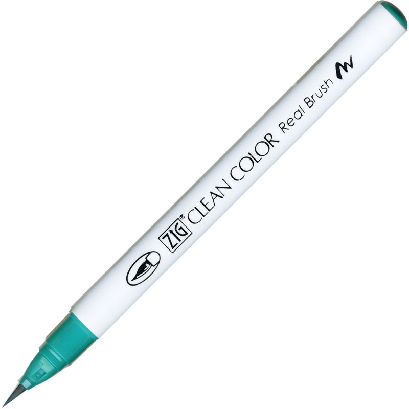 Kuretake Zig Clean Colour Pen With Real Brush Nib - Turquoise 042