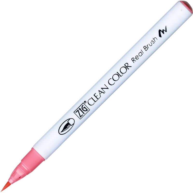 Kuretake Zig Clean Colour Pen With Real Brush Nib -  Light Carmine 021