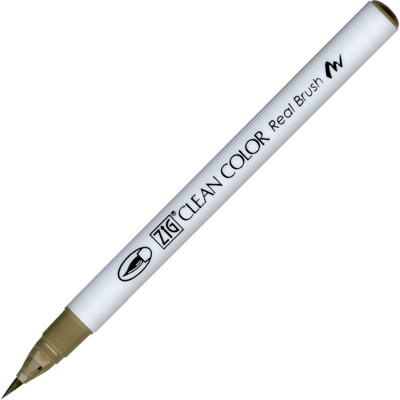 Kuretake Zig Clean Colour Pen With Real Brush Nib - Mid Grey 096