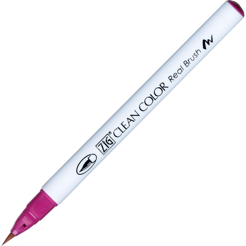 Kuretake Zig Clean Colour Pen With Real Brush Nib - Dark Pink 027