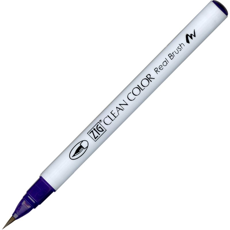 Kuretake Zig Clean Colour Pen With Real Brush Nib - Deep Violet 084