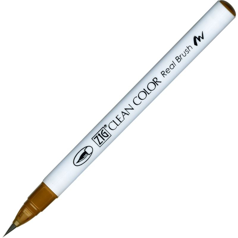 Kuretake Zig Clean Colour Pen With Real Brush Nib - Dark Oatmeal 066