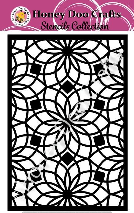 Honey Doo Crafts Stencils - Floral Tile (A5 Stencil)