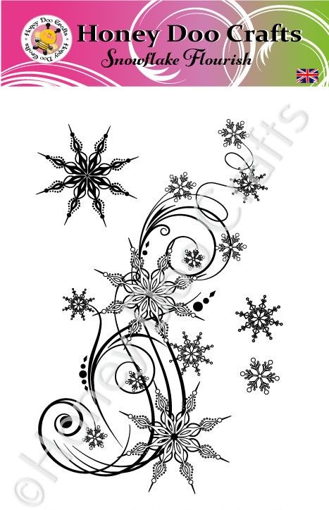 New - Snowflake Flourish   (A6 Stamp)