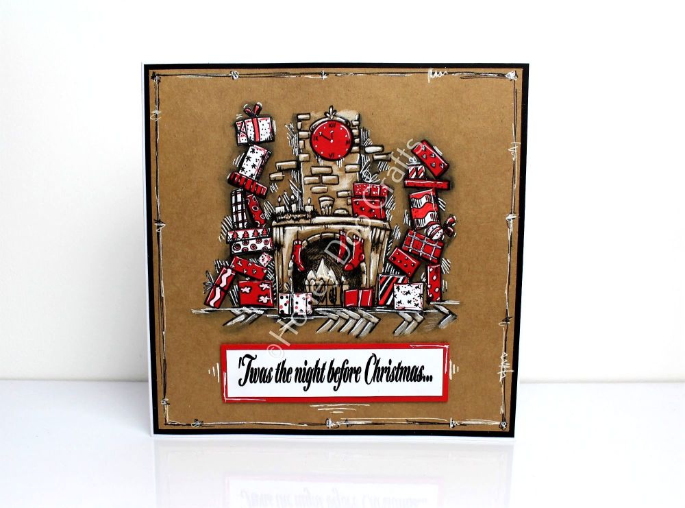 Fireplace on Christmas Eve (A5 Stamp)