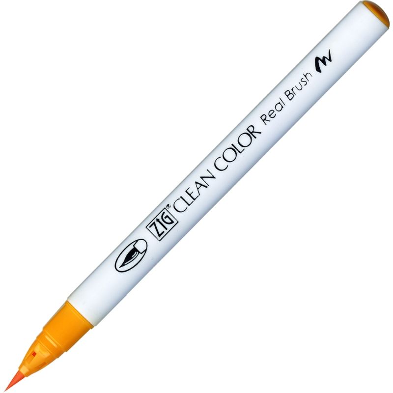 Kuretake Zig Clean Colour Pen With Real Brush Nib -  Bright Yellow  052