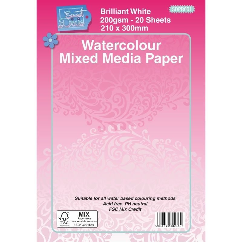 Water Colour Mixed Media Pad - 20 Sheets