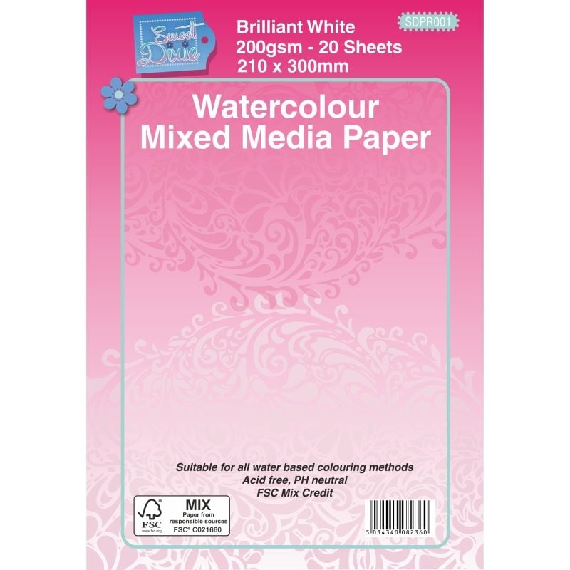Water Colour Mixed Media Pad - 20 Sheets