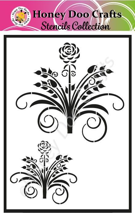 Honey Doo Crafts Stencils - Beautiful Bouquet  (A5 Stencil)