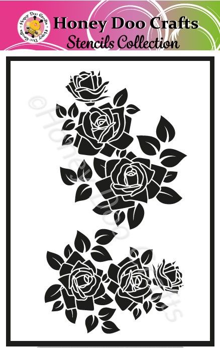 Honey Doo Crafts Stencils - Rose Bouquet  (A5 Stencil)