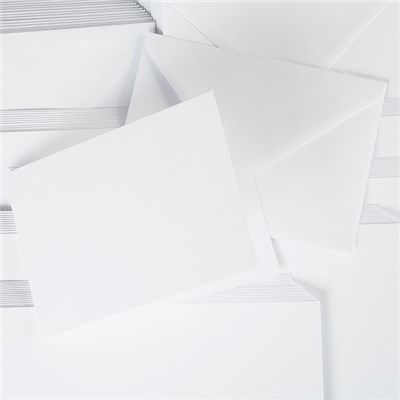 10 Mont Blanc Cards & Envelopes – 7″ x 7″ White – 350gsm