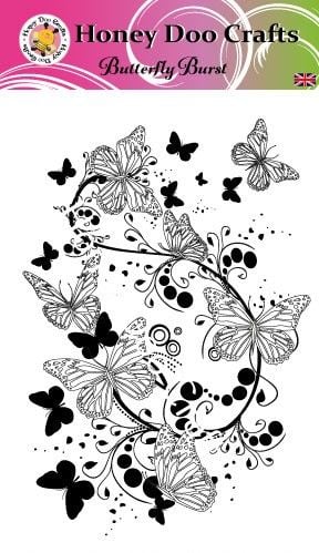 New - Butterfly Burst  (A6 Stamp)