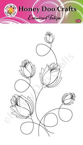 New - Entwined Tulips   (A6 Stamp)
