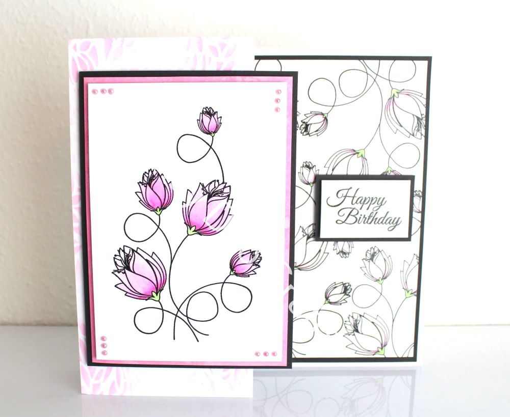 Entwined Tulips   (A6 Stamp)