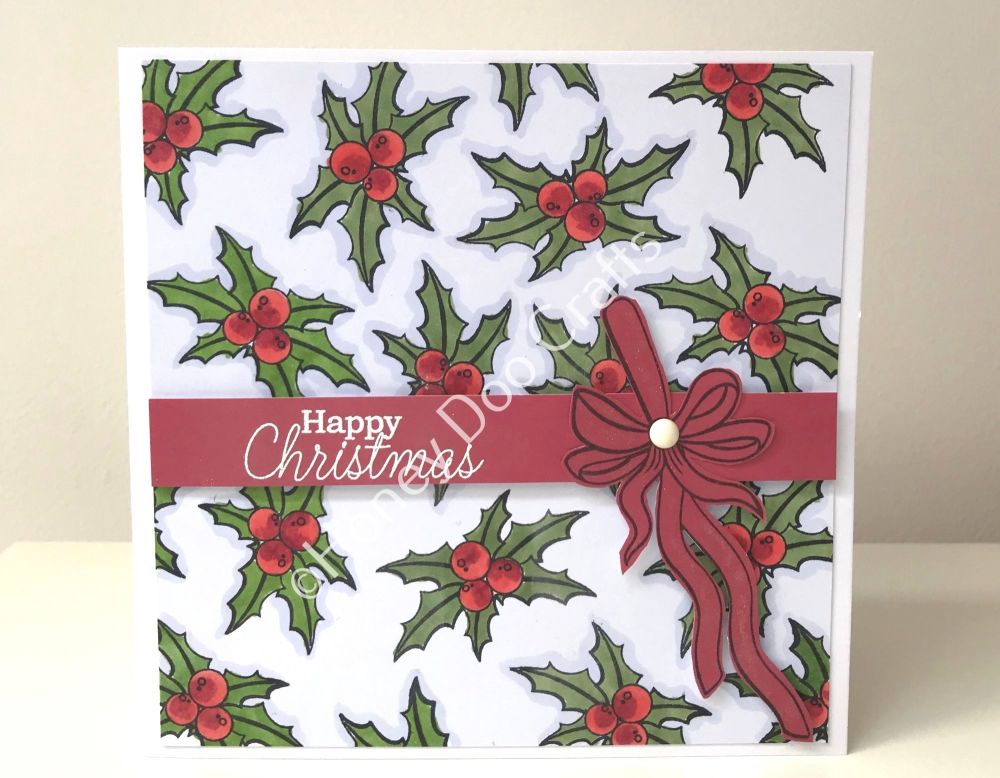  Holly Ribbons   ( A5 Stamp)