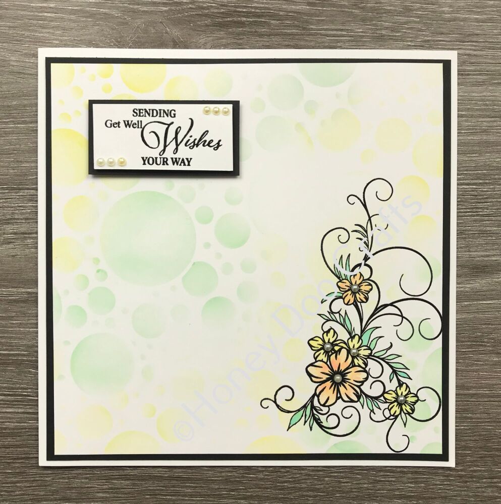  Lovely Bubbly  Stencil  (7x7") 