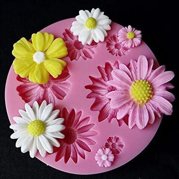 3D Daisy Flowers Shape Fondant Mould Silicone Cake Chocolate Decorating DIY Mould