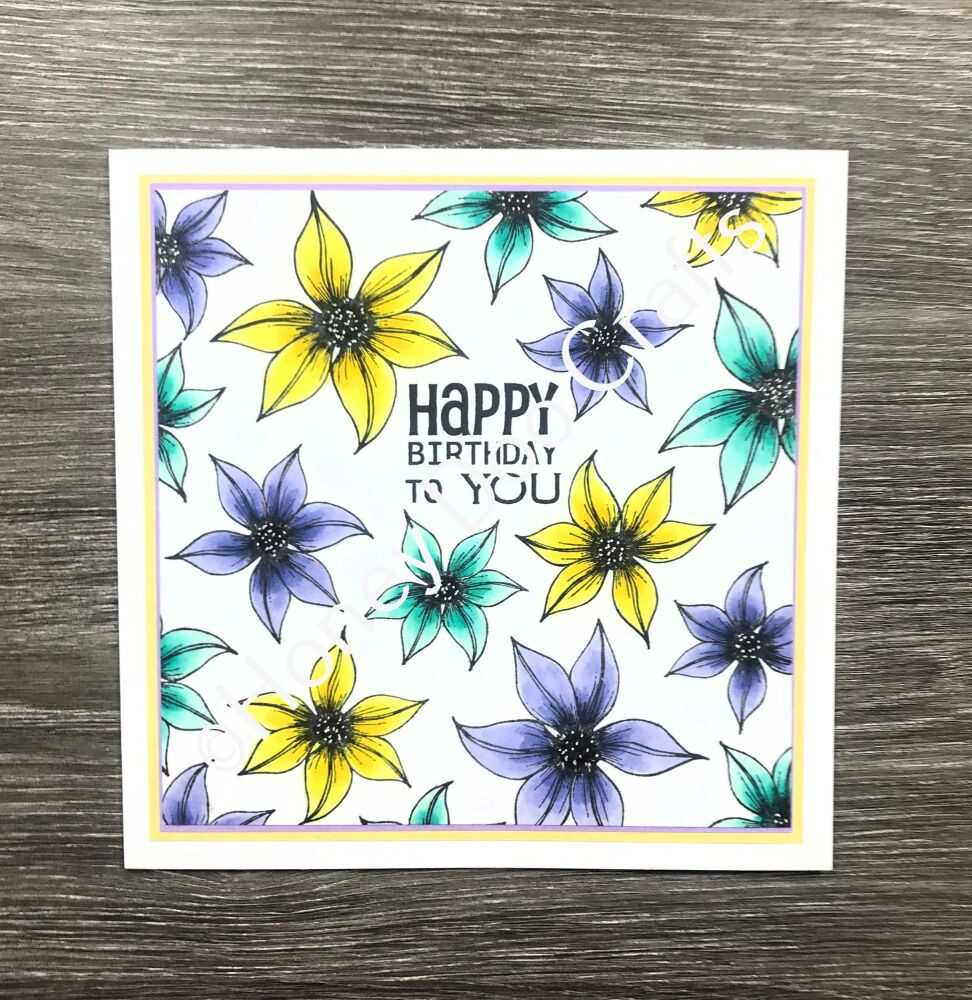 Clematis Flowers  (A6 Stamp)