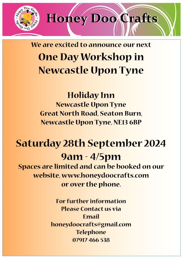 One Day Workshop - Holiday In Newcastle Upon Tyne - Saturday 28th September 2024 - (Limited Space)