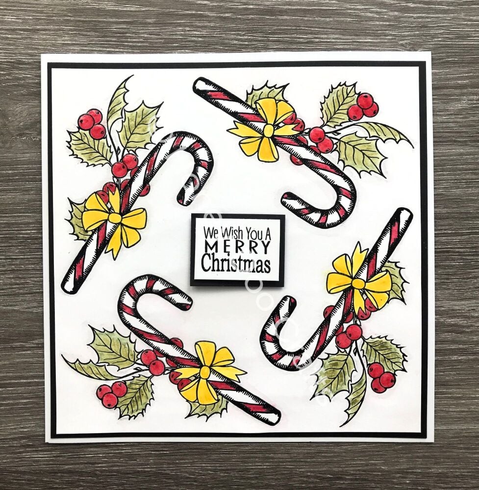 New - Candy Cane  (A6 Stamp)