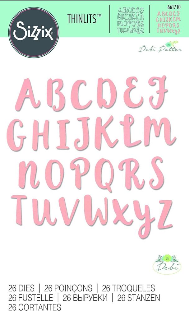 Sizzix Thinlits Die Set  - Brush Capital Alphabet 661710