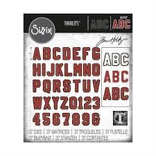 Sizzix Thinlits Die Set 37PK - Alphanumeric Varsity by Tim Holtz