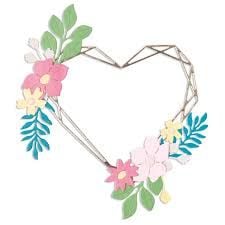 Sizzix Thinlits Die Set 9PK - Floral Geo Heart Frame