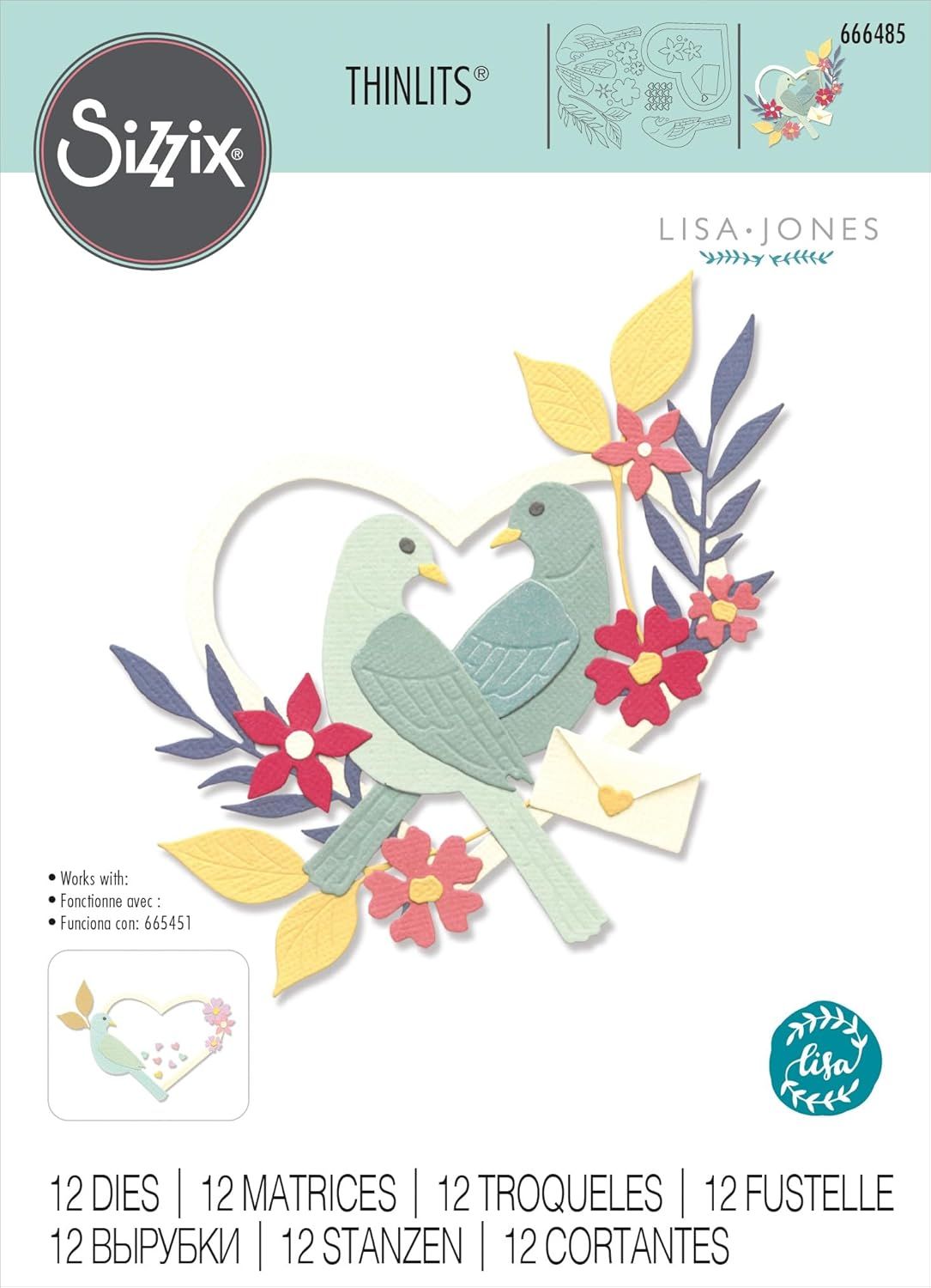 Sizzix Thinlits Die Set 12PK - Sweet Birds