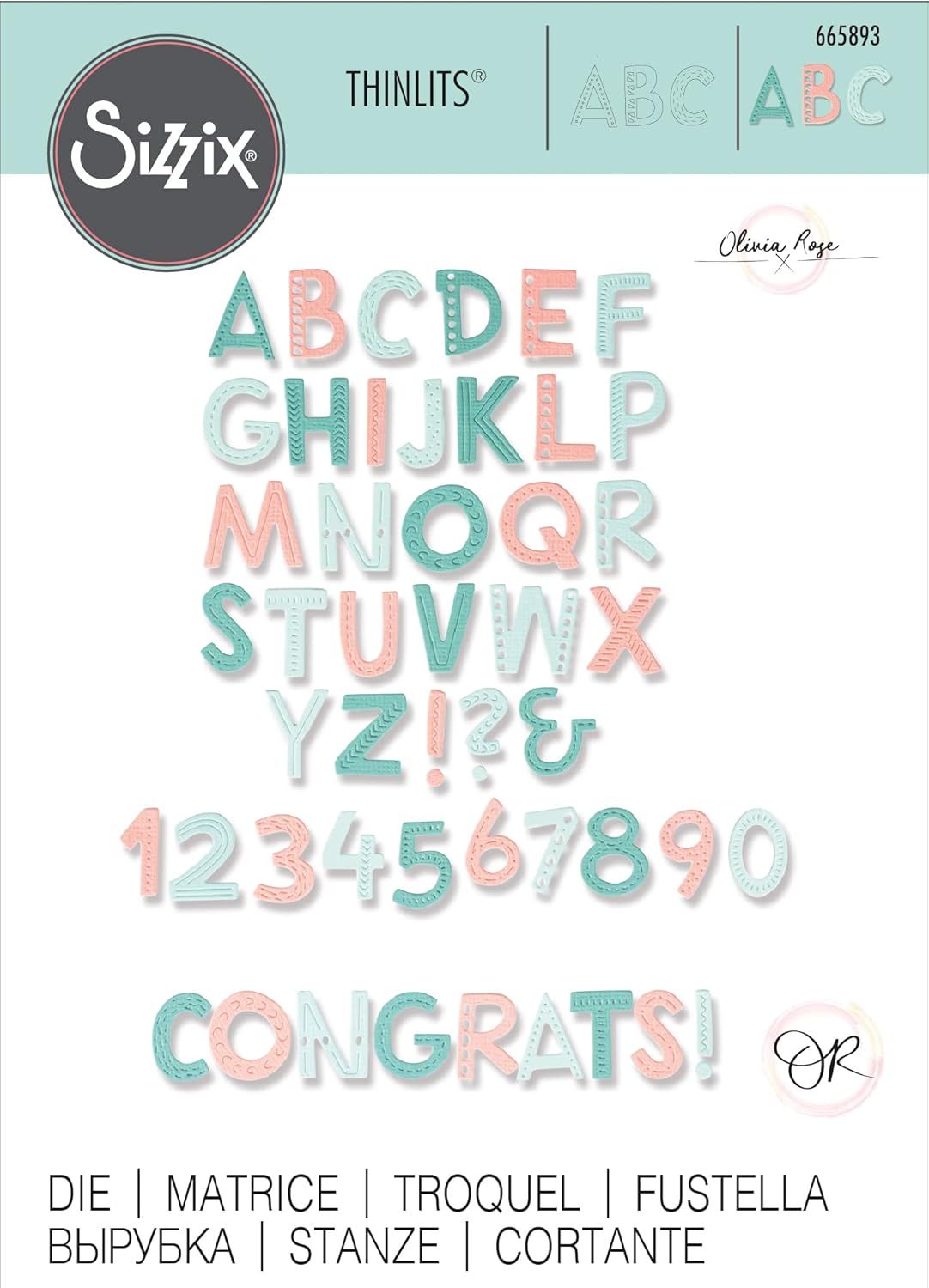 Sizzix Thinlits Die - Marked Alphabet