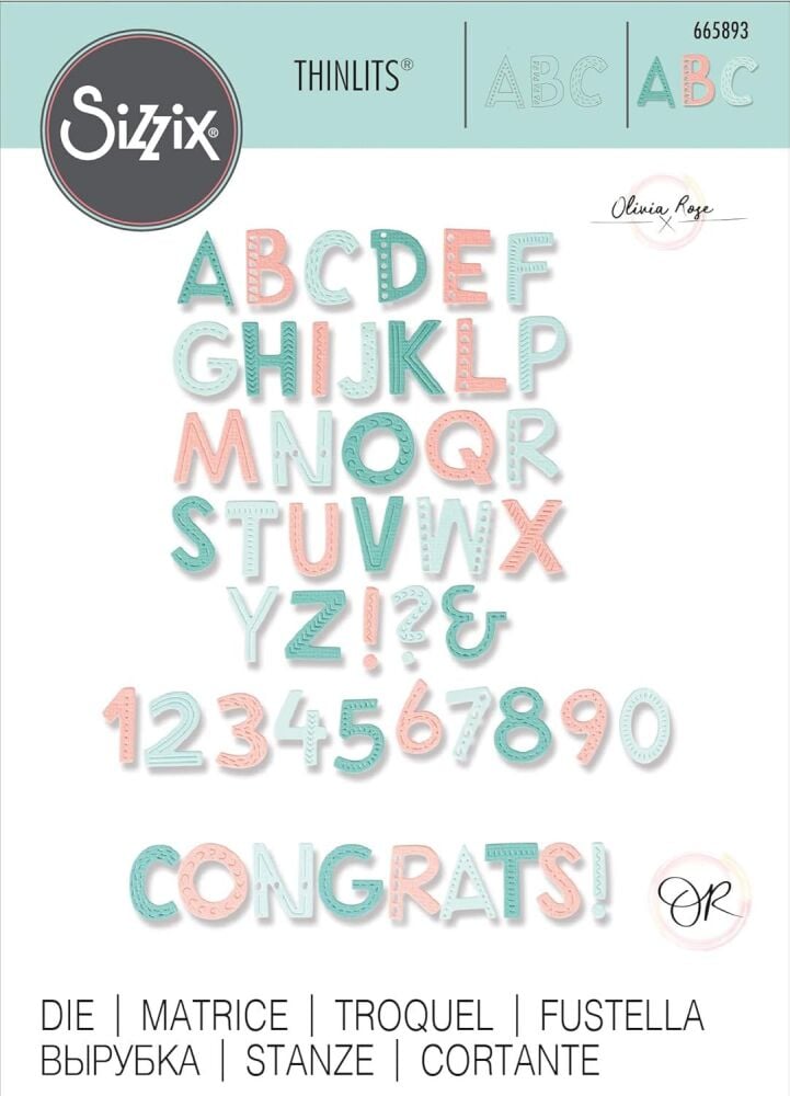 Sizzix Thinlits Die - Marked Alphabet