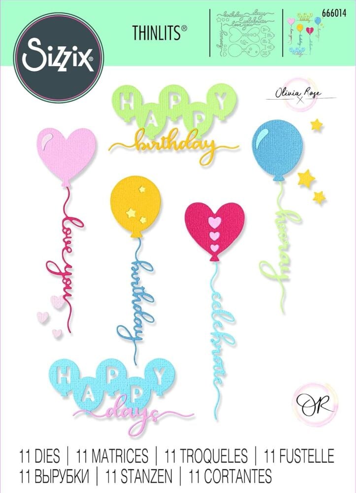 Sizzix Thinlits Die Set 11PK - Balloon Occasions