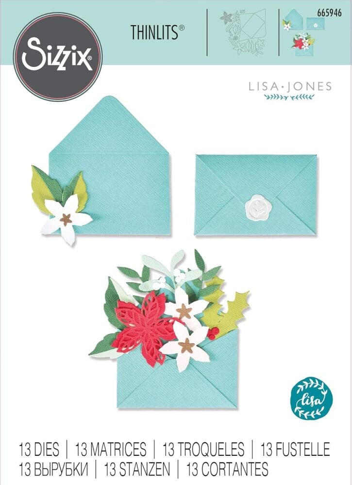 Sizzix Thinlits Die Set 13PK - Festive Envelope