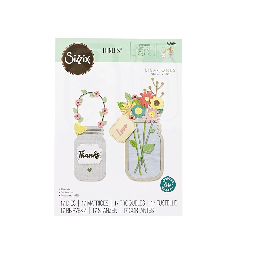 Sizzix Thinlits Die Set 17PK - Jar of Flowers