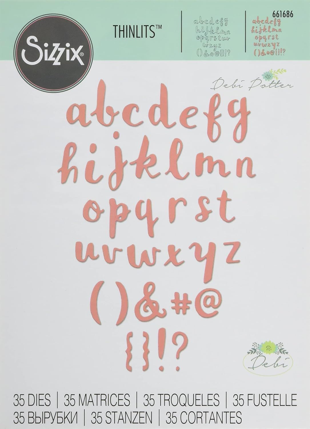 Sizzix Thinlits Die Set 38PK - Brush Lowercase Alphabet