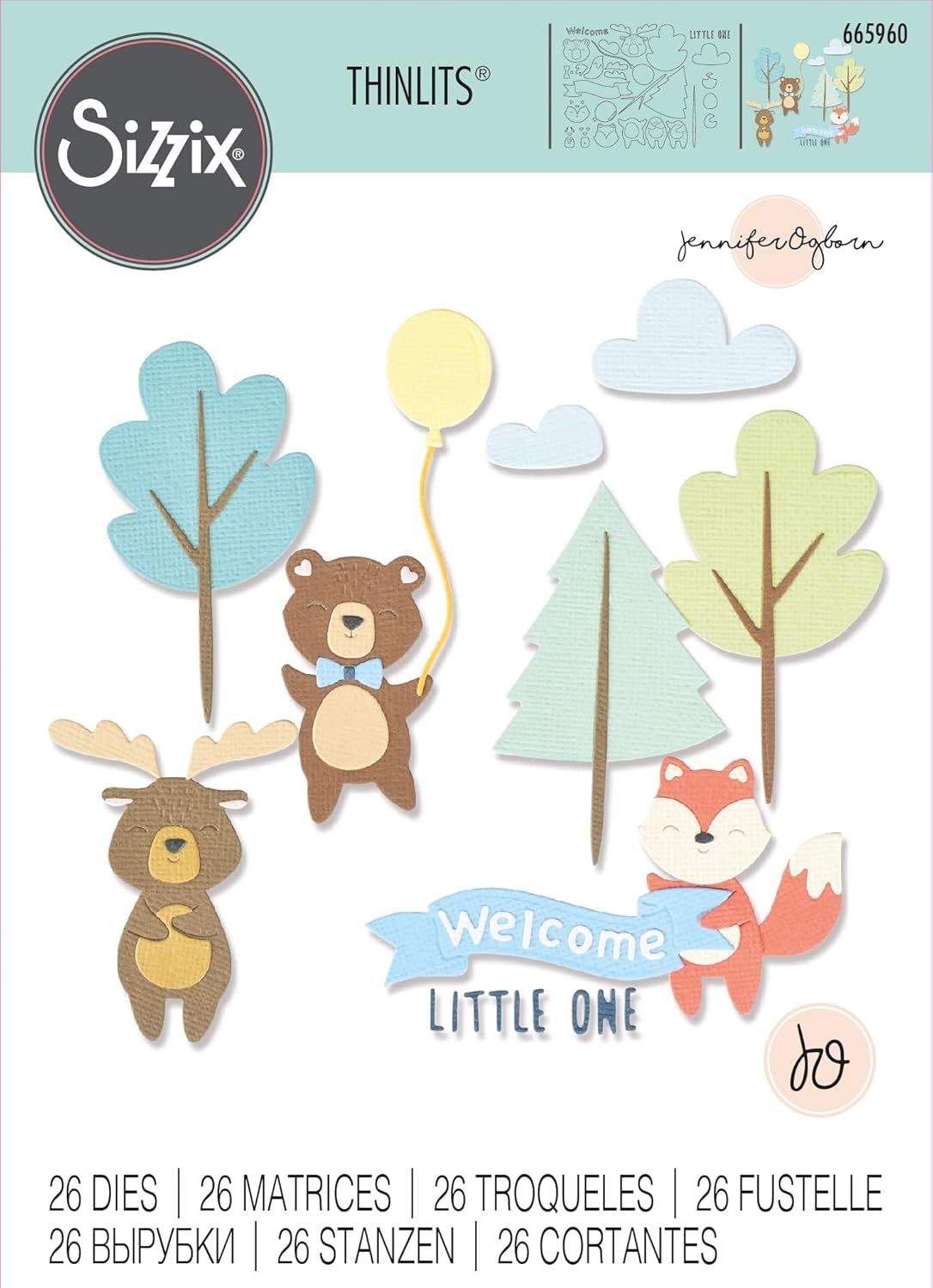 Sizzix Thinlits Die Set 26PK - Woodland Baby Set