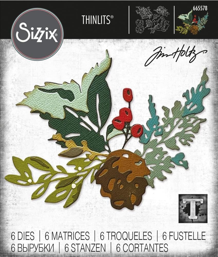 Sizzix Thinlits Die Set 6PK - Holiday Brushstroke #2 by Tim Holtz