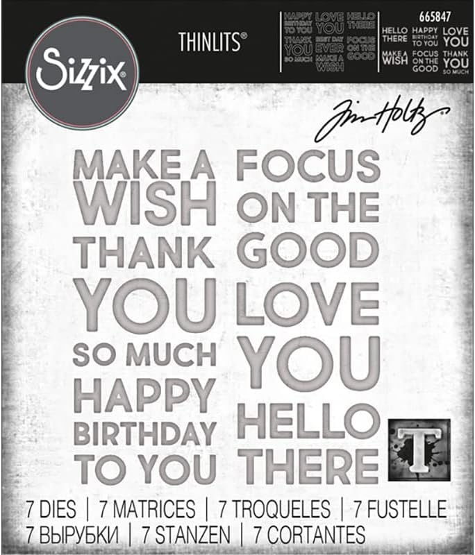 Sizzix Thinlits Die Set 7PK - Bold Text #1 by Tim Holtz