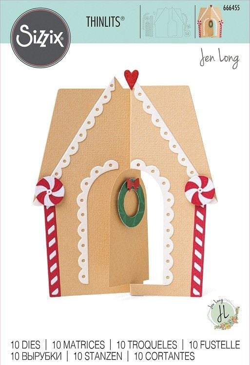 Sizzix Thinlits Die Set 10PK - Card, Gingerbread House