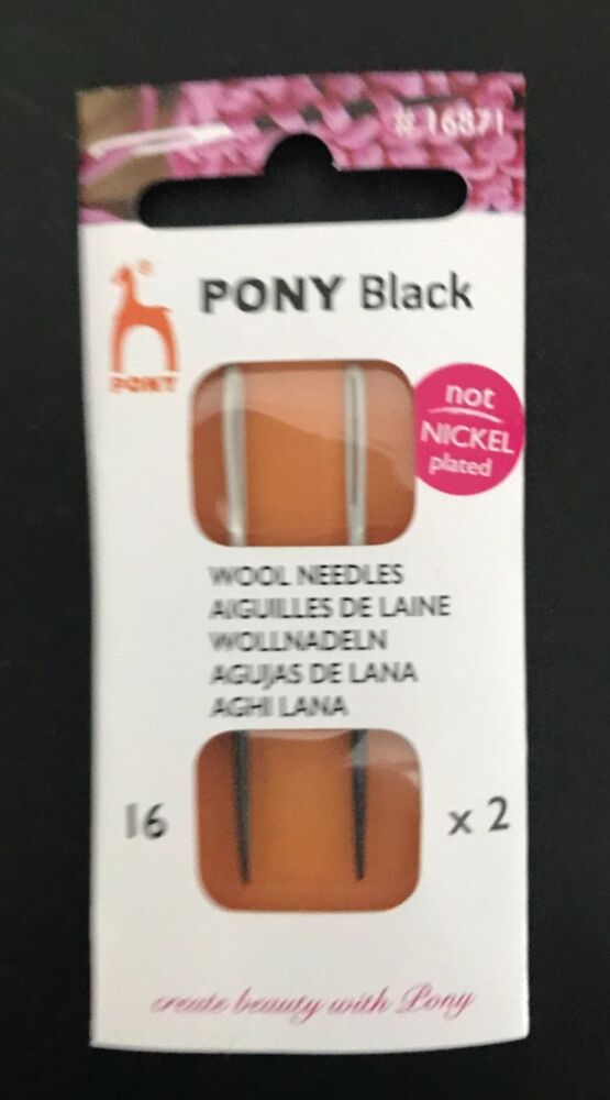 Pony Black Wool Needles size 16