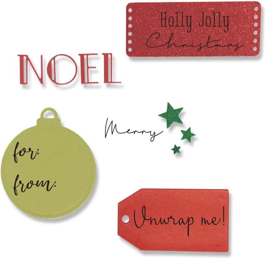 Sizzix Framelits Die Set 5PK w/6PK Stamps - Holly Jolly Christmas